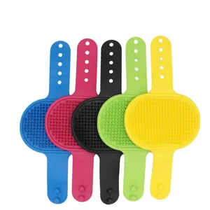 Brosse de Bain en Silicone pour Chien Chat Gant de Massage Multicolore Outil d'Épilation
