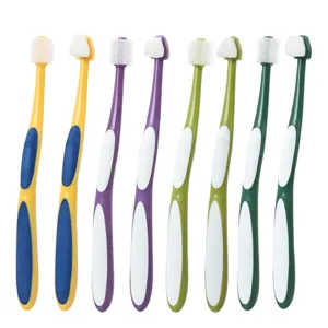 Multi-color pet toothbrush set for dogs cats oral hygiene with soft bristles 8 pack