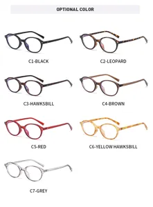 Retro oval blue light blocking glasses frames in multiple color options for daily wear.