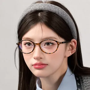 Retro Oval Nerd Glasses Anti-Blue Light Korean Style Unisex Optical Frame Eyewear