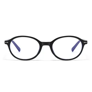 Retro oval blue light blocking glasses for men and women, vintage optical eyeglasses frame.