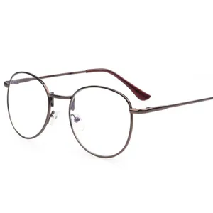 Retro runde Metall Brille fuer Damen und Herren im literarischen Stil optischer Rahmen