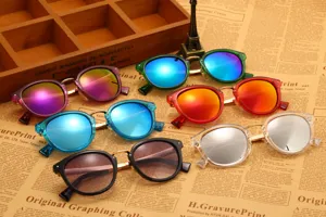 Detailed shot of multi-color reflective sunglasses with stylish frames for men and women daily wear.