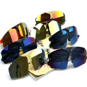 Lunettes de soleil de sport rabattables avec verres colorés pour cyclisme en plein air.