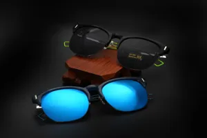 Fashion metal hollow sunglasses with colorful ocean lenses for street style and outdoor wear.