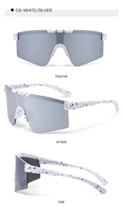 Kids cycling sunglasses large frame one piece shield sports eyewear outdoor sun protection
