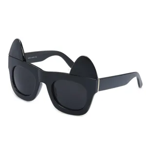 Fashion Butterfly Sunglasses Detachable Cat Ears Trendy Personality Sun Glasses Metal PC Frame UV400 Eyewear For Travel Photo Women Men
