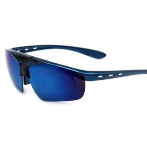 Lunettes de soleil de sport polarisées bleues avec protection UV pour le cyclisme en plein air.