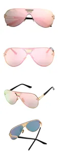 Modische übergroße einteilige Spiegel-Sonnenbrille mit doppeltem Metallsteg für Damen und Herren