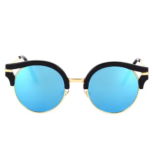 Women vintage round sunglasses colorful mirrored lenses fashion eyewear chic sun glasses