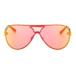Farbverlauf Sonnenbrille mit Doppelsteg und randlosem Rahmen für trendige Streetwear Mode.