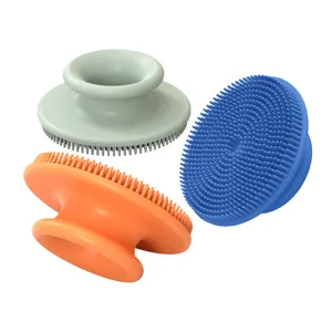 Silicone pet bath and massage brush set, wet and dry dual use grooming tool for dogs cats.