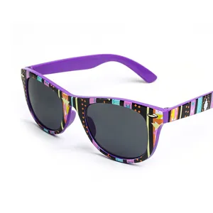 Retro geometrischer Druck lila Rahmen Sonnenbrille für Outdoor Strand Mode Alltag