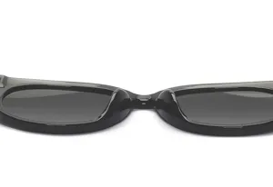 Modische schwarze schmale Sonnenbrille für Damen trendige Designer Brillen UV Schutz chic