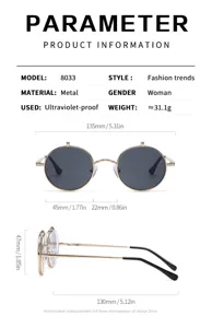 Vue détail lunettes de soleil rondes flip en métal, lunettes fashion élégantes avec protection UV.