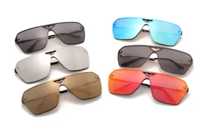 Stylish one-piece shield sunglasses for men and women, fashion street style eyewear.