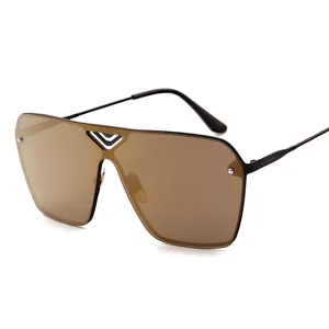 Fashion oversized integrated lens sunglasses for stylish street wear and outdoor sun protection.