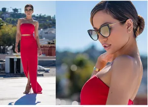 Stylish cat-eye sunglasses with colorful lenses, perfect for trendy street style and travel.