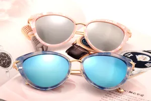 Colorful mirror sunglasses with metal frames, trendy fashion eyewear for street style outdoor.