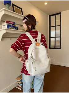 Japanischer Harajuku Stil bestickte Blume grosse Kapazitaet Studenten Rucksack Alltag