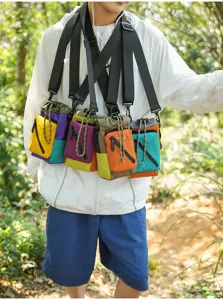 Bunter Outdoor Umhänge-Handytasche, leichte Trekking Schultertasche für Unisex Sport.