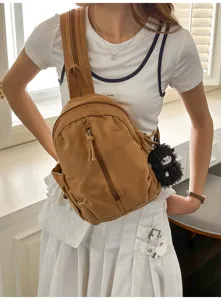 Retro gewaschener Canvas multifunktionaler Freizeit Rucksack fuer taeglichen Weg und Reisen