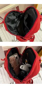 Innenansicht zeigt Fächer und Kapazität dieses lässigen Canvas Rucksacks für Alltag und Reisen.