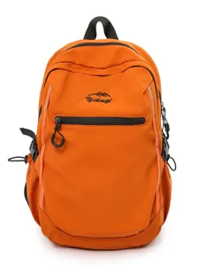 Sac à dos de randonnée orange vif pour les voyages et l'école avec logo Mikagi.