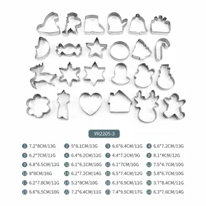24 Stk. Weihnachten Edelstahl Plätzchenausstecher Set Backformen DIY Keksausstecher Form