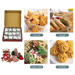 Edelstahl Weihnachtskeksausstecher 24-teiliges Set DIY Backformen fuer Plaetzchen und Kuchen.