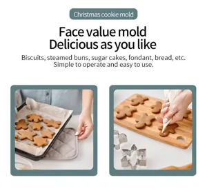 Set di stampi per biscotti di Natale in acciaio inossidabile per dolci e pasticceria.