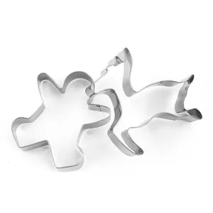 Edelstahl Weihnachts Keksausstecher Set, langlebige Metall Backformen fuer DIY Plätzchen.