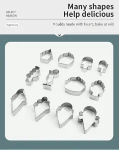 Edelstahl Ausstechform Set, verschiedene niedliche Formen für Heimbacken DIY Gebäck.