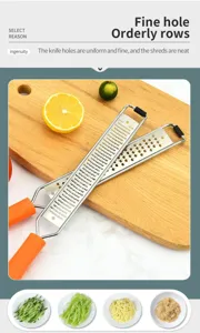 Stainless steel cheese grater lemon zester fine hole citrus zester kitchen tool for food shredding