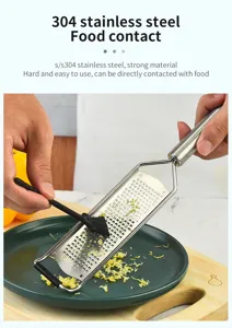 Rape a fromage en acier inoxydable zesteur de citron avec brosse de nettoyage