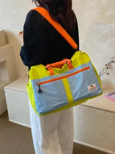 Large capacity color-blocked travel bag for outdoor hiking and casual daily use