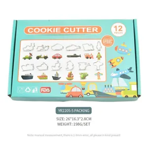 Ensemble de 12 emporte-pieces en acier inoxydable theme transport outils de cuisson