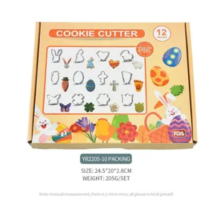 Set di 12 taglia biscotti di pasqua in acciaio inossidabile per biscotti e dolci fai da te.