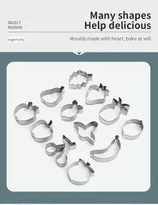 Set formine per biscotti frutta in acciaio inox 12 pezzi per dolci fatti in casa DIY