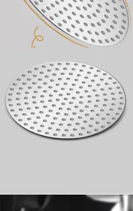 Edelstahl Espresso Puk Sieb Detail, doppellagiges gesintertes Kaffeefilter-Netz Nahaufnahme.