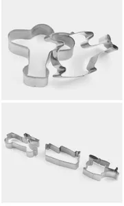 Stainless steel military cookie cutter detail view, showing precise shape and metal texture.