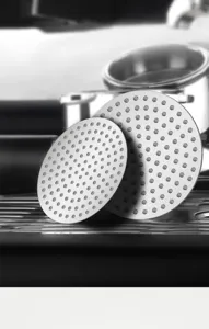 Edelstahl Espresso Puck Screen Doppelschicht Kaffeefilter Netz für Filterträger Extraktion.