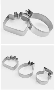 Stainless steel Hanukkah cookie cutter set for DIY baking, durable metal pastry molds.
