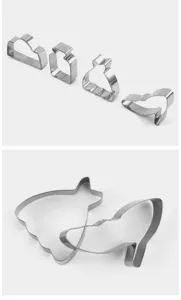 Stainless steel cute cartoon cookie cutter set for DIY biscuits and baking sweet pastries.