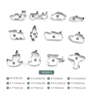 Ensemble d'emporte-pièces de circulation en acier inoxydable, 12 pièces de pâtisserie.