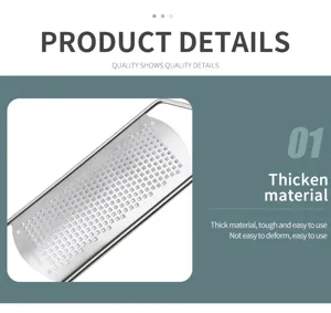Stainless steel cheese grater detail view, thickened design, durable and easy to use.