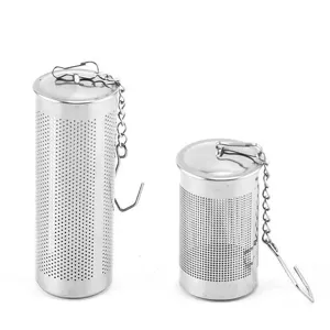 Infuseur a thé en acier inoxydable filtre a feuilles en vrac avec chaine crochet 2pcs