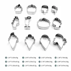 Edelstahl Plätzchenform Set 12 Stück DIY Gebäck Backformen für Kuchen und Kekse.