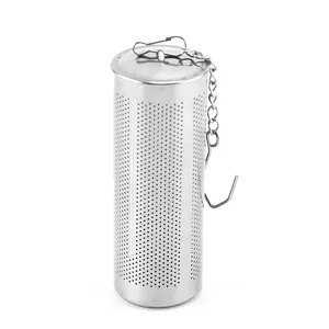 Infuseur a thé en acier inoxydable avec chaine et crochet pour filtre a feuilles de thé