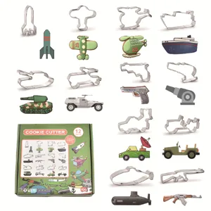 Stainless Steel Cookie Cutter Set Military Pattern DIY Biscuit Baking Mold Kitchen Pastry Tools For Baking Lovers